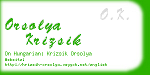 orsolya krizsik business card